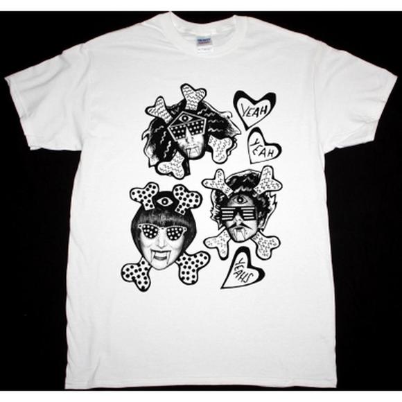 Tops - Yeah Yeah Yeahs Fangs And Bones New White T-Shirt